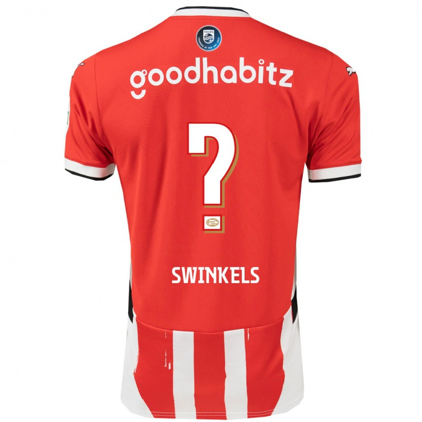 Danxen Niño Camiseta Michal Swinkels #0 Rojo Blanco 1ª Equipación 2024/25 La Camisa