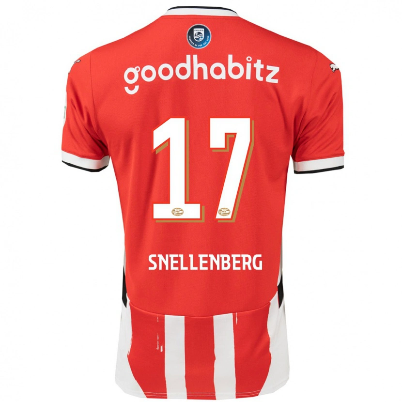 Danxen Niño Camiseta Maxime Snellenberg #17 Rojo Blanco 1ª Equipación 2024/25 La Camisa