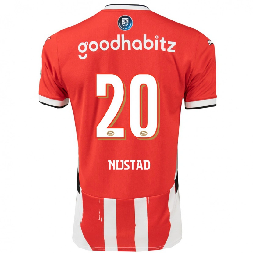 Danxen Niño Camiseta Nina Nijstad #20 Rojo Blanco 1ª Equipación 2024/25 La Camisa