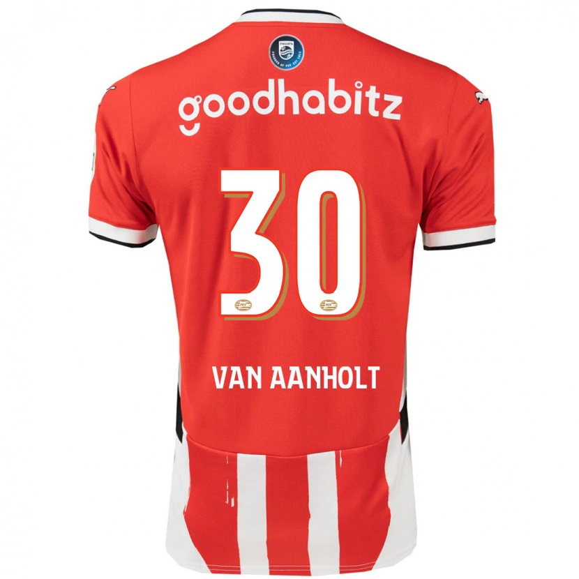 Danxen Niño Camiseta Patrick Van Aanholt #30 Rojo Blanco 1ª Equipación 2024/25 La Camisa