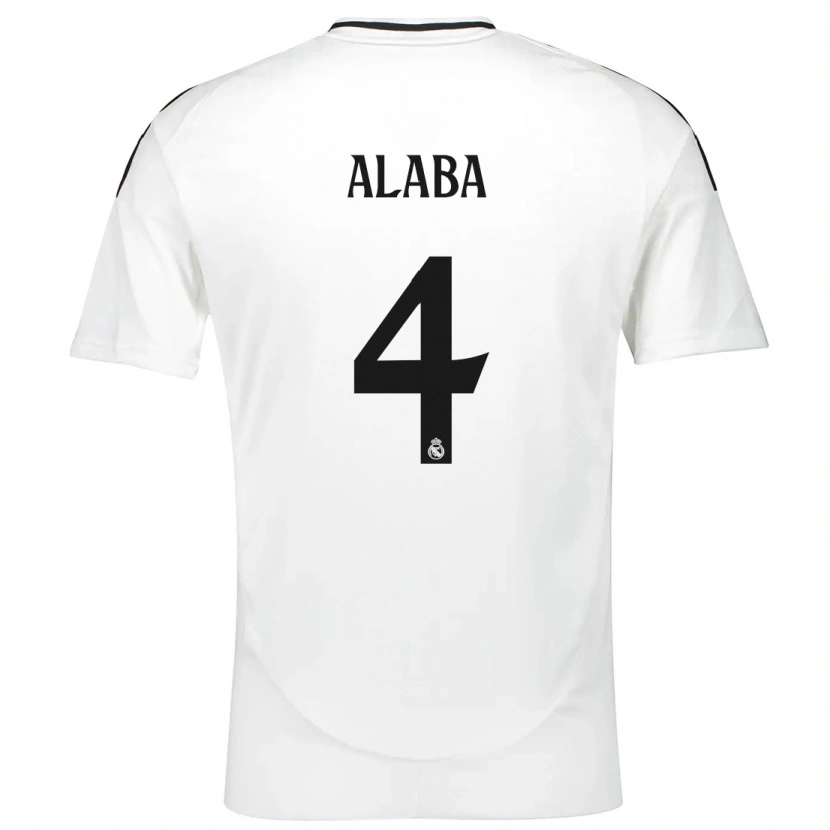 Danxen Niño Camiseta David Alaba #4 Blanco 1ª Equipación 2024/25 La Camisa