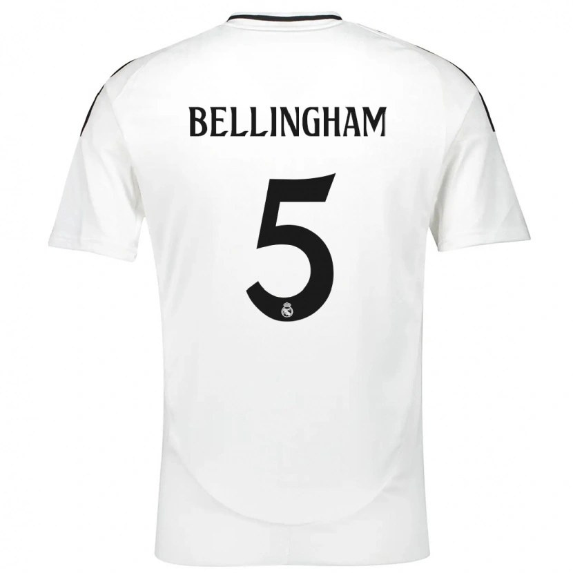 Danxen Niño Camiseta Jude Bellingham #5 Blanco 1ª Equipación 2024/25 La Camisa