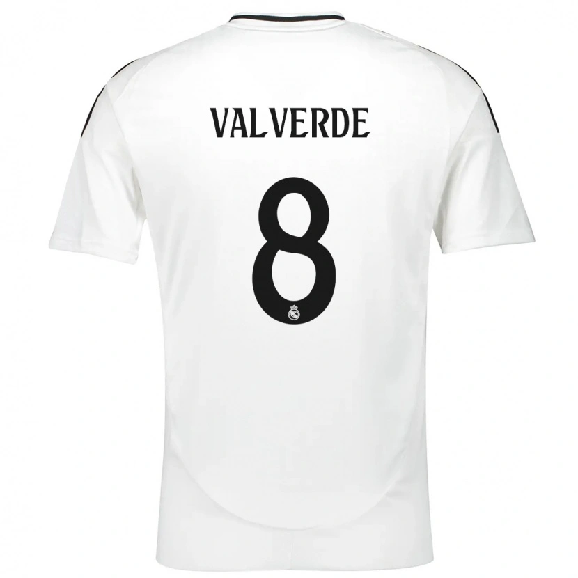 Danxen Niño Camiseta Federico Valverde #8 Blanco 1ª Equipación 2024/25 La Camisa