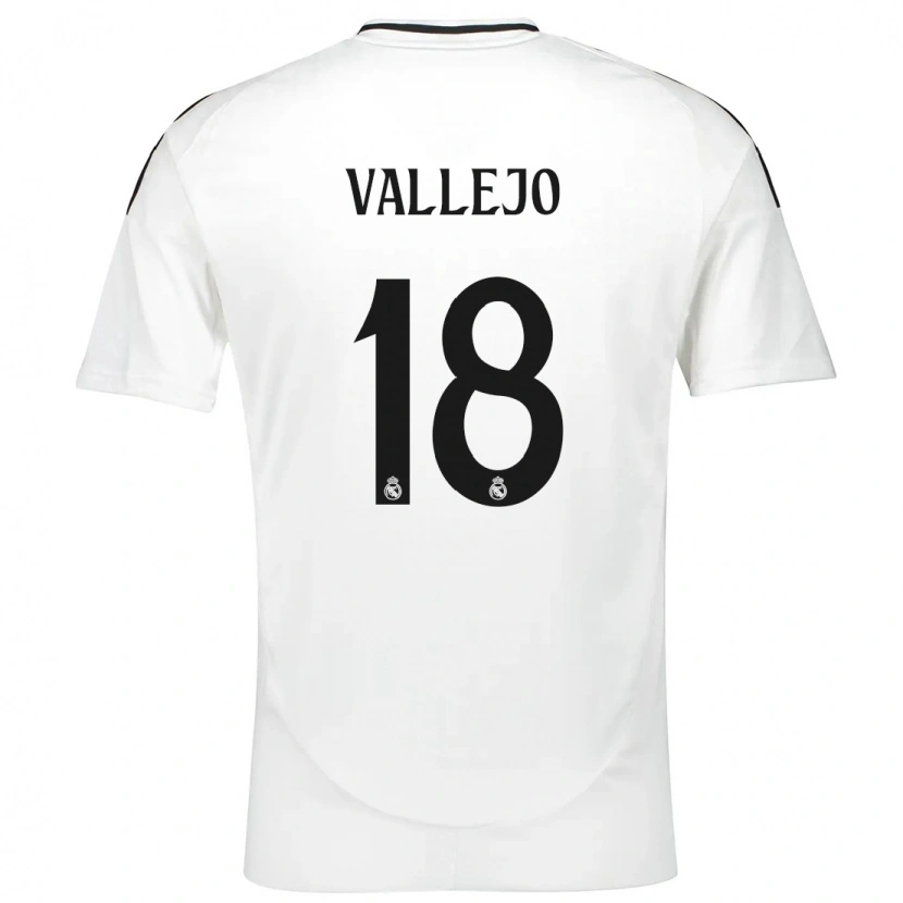 Danxen Niño Camiseta Jesús Vallejo #18 Blanco 1ª Equipación 2024/25 La Camisa