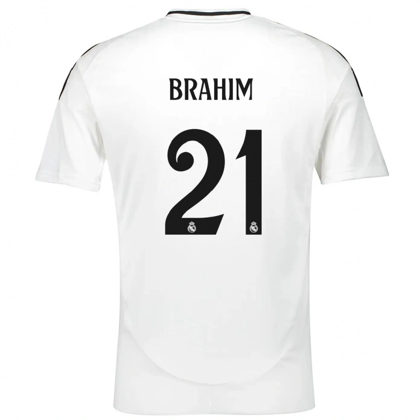 Danxen Niño Camiseta Brahim Díaz #21 Blanco 1ª Equipación 2024/25 La Camisa