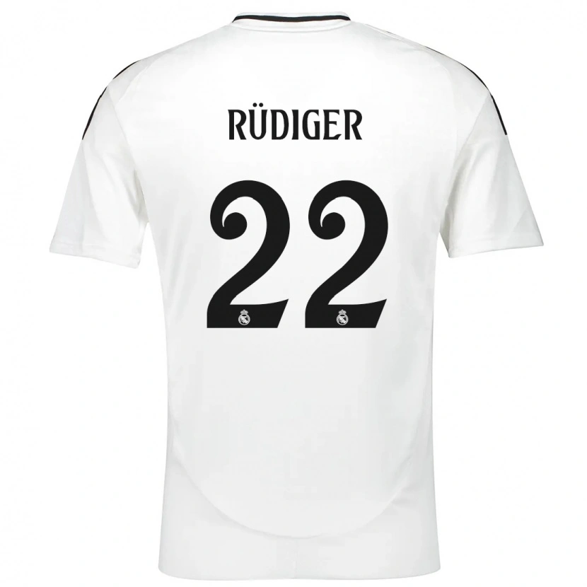 Danxen Niño Camiseta Antonio Rüdiger #22 Blanco 1ª Equipación 2024/25 La Camisa