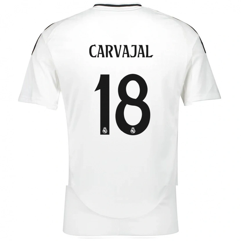 Danxen Niño Camiseta Ángel Carvajal #18 Blanco 1ª Equipación 2024/25 La Camisa