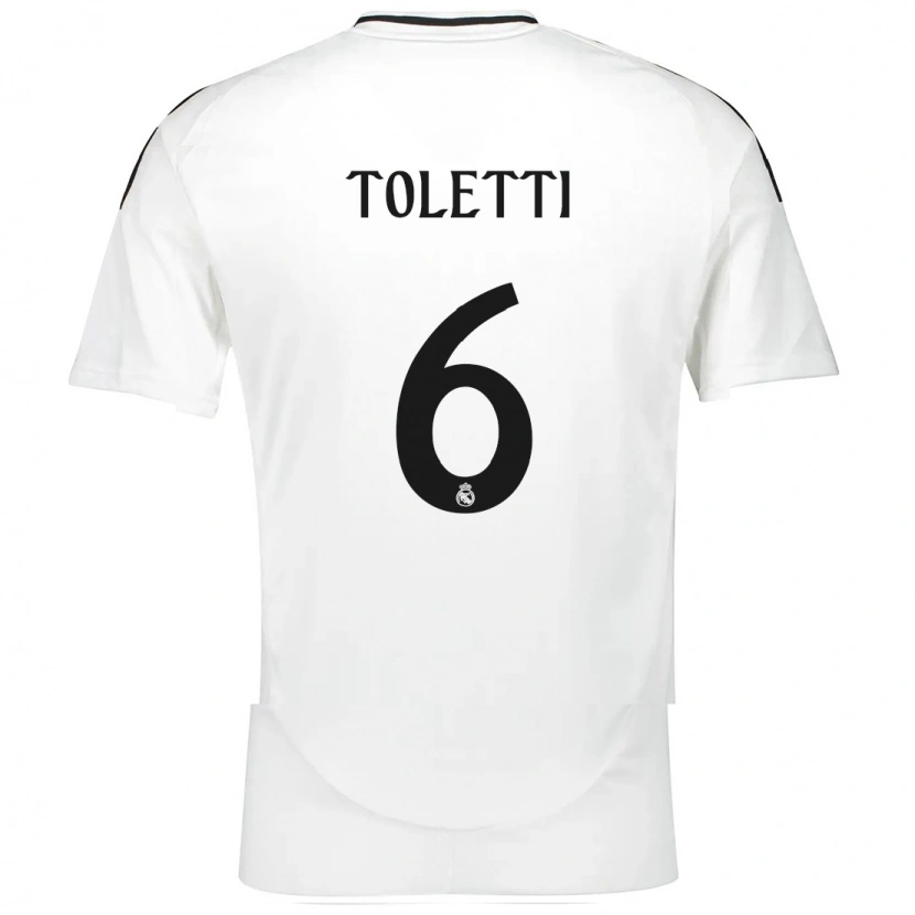 Danxen Niño Camiseta Sandie Toletti #6 Blanco 1ª Equipación 2024/25 La Camisa