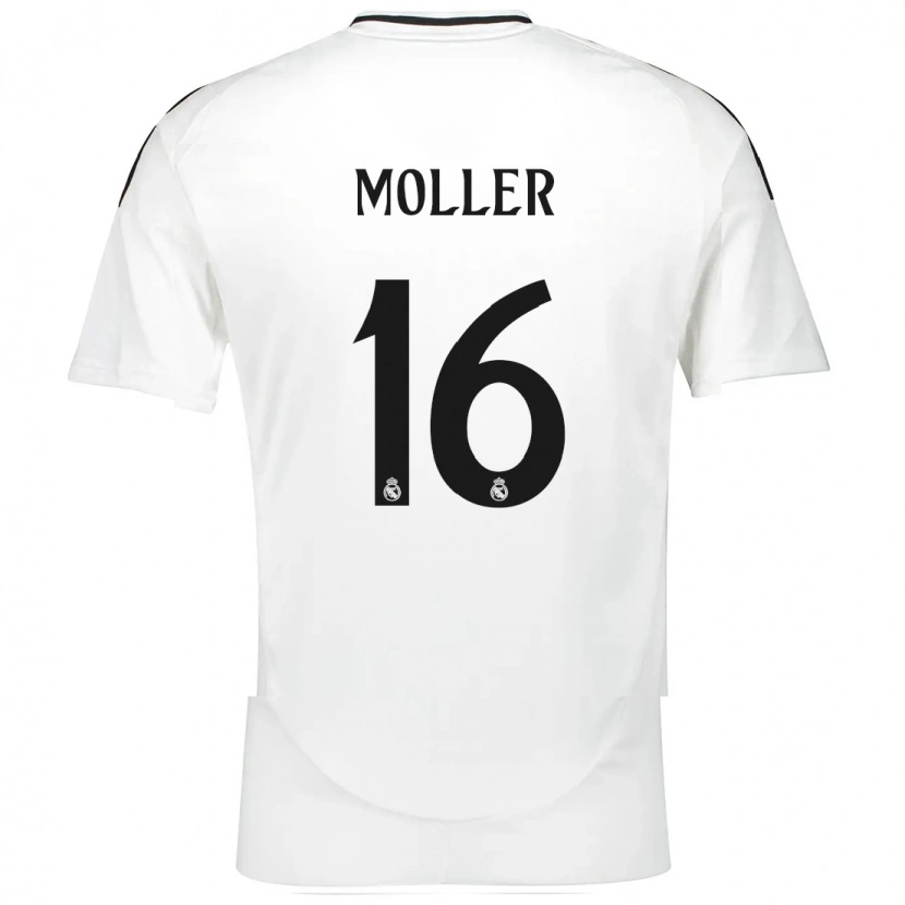 Danxen Niño Camiseta Caroline Møller #16 Blanco 1ª Equipación 2024/25 La Camisa