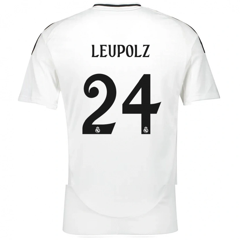 Danxen Niño Camiseta Melanie Leupolz #24 Blanco 1ª Equipación 2024/25 La Camisa