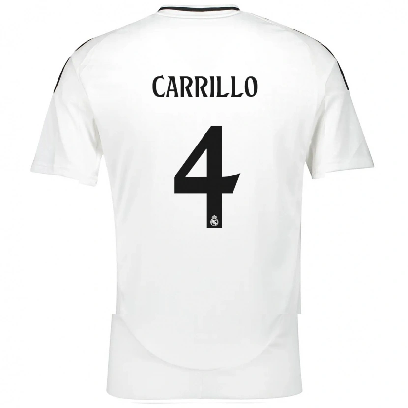 Danxen Niño Camiseta Álvaro Carrillo #4 Blanco 1ª Equipación 2024/25 La Camisa