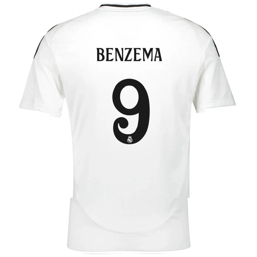 Danxen Niño Camiseta Karim Benzema #9 Blanco 1ª Equipación 2024/25 La Camisa