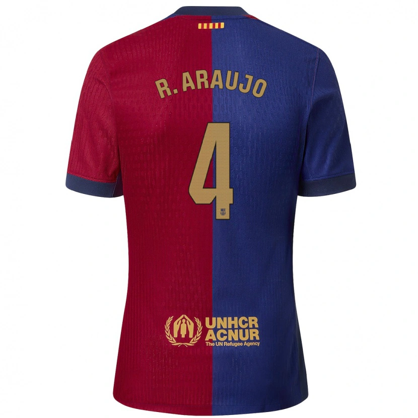 Danxen Niño Camiseta Ronald Araujo #4 Azul Rojo 1ª Equipación 2024/25 La Camisa