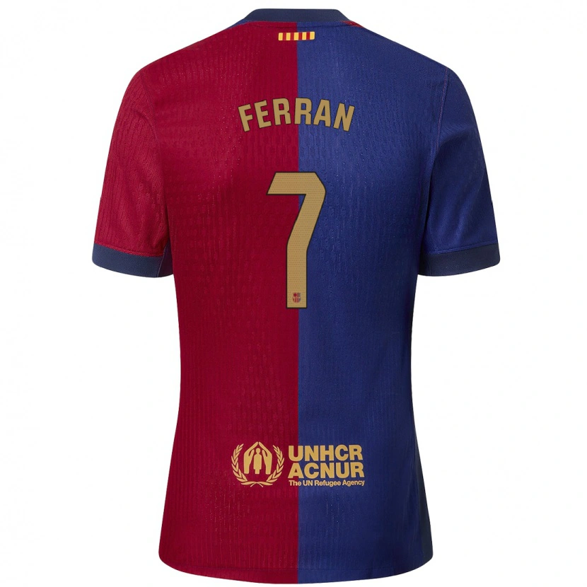 Danxen Niño Camiseta Ferran Torres #7 Azul Rojo 1ª Equipación 2024/25 La Camisa