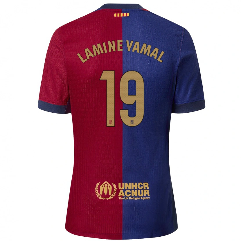 Danxen Niño Camiseta Lamine Yamal #19 Azul Rojo 1ª Equipación 2024/25 La Camisa