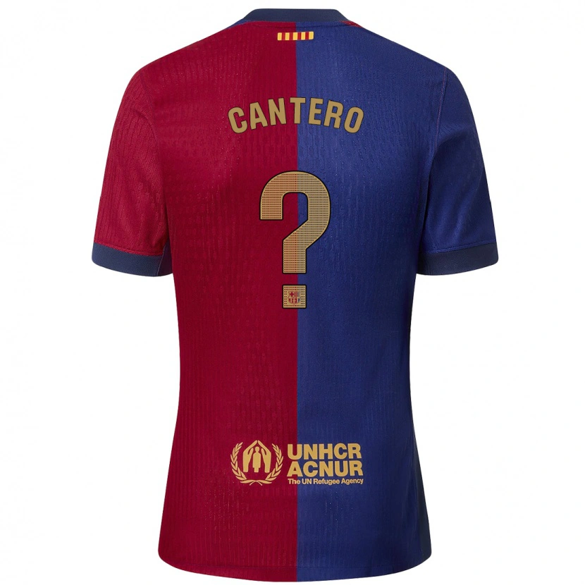 Danxen Niño Camiseta Rubén Cantero #0 Azul Rojo 1ª Equipación 2024/25 La Camisa