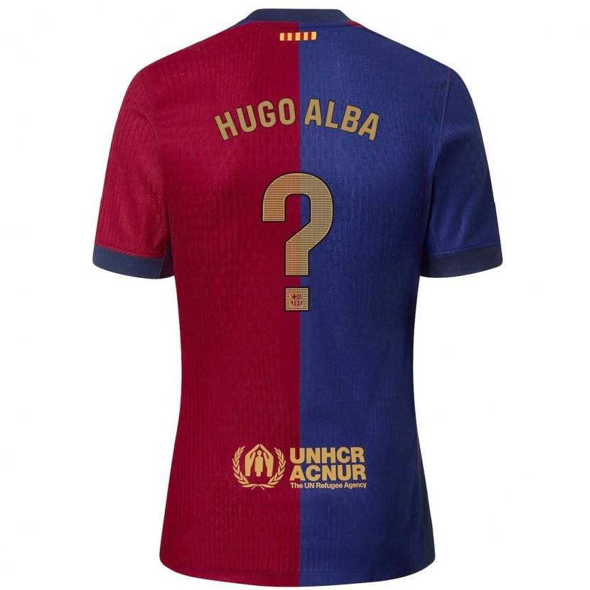 Danxen Niño Camiseta Hugo Alba #0 Azul Rojo 1ª Equipación 2024/25 La Camisa