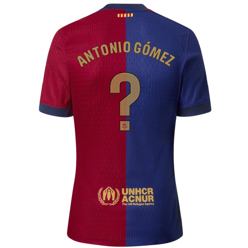 Danxen Niño Camiseta Antonio Gómez #0 Azul Rojo 1ª Equipación 2024/25 La Camisa