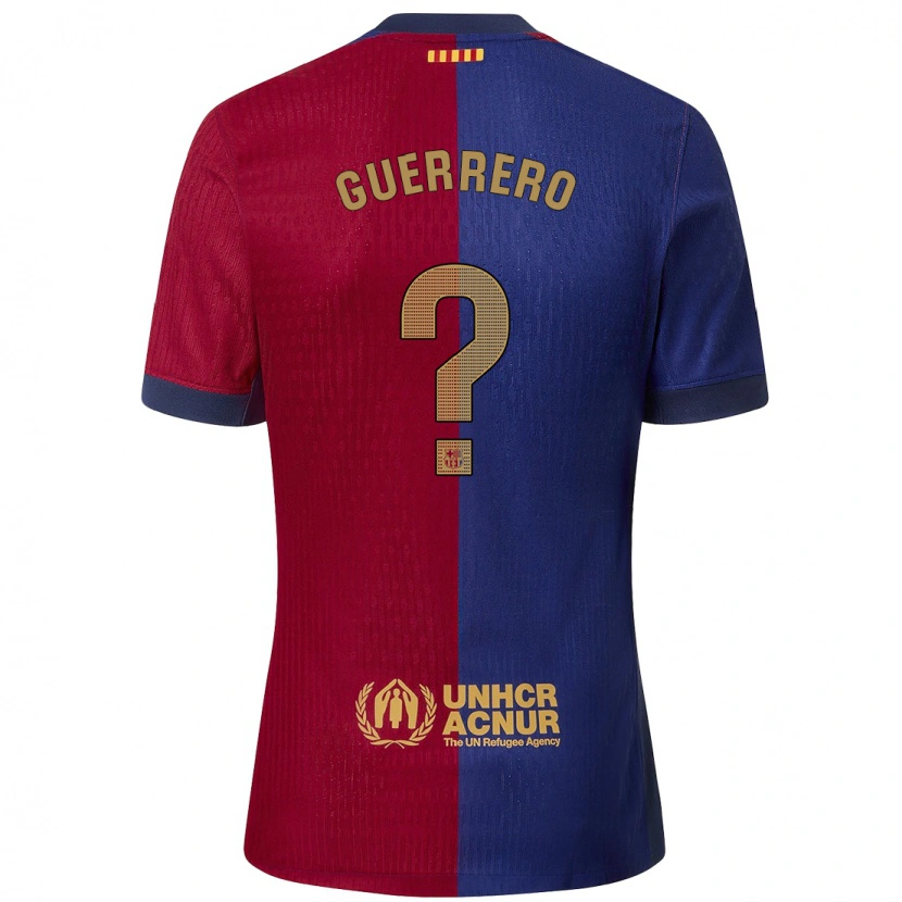 Danxen Niño Camiseta Adrián Guerrero #0 Azul Rojo 1ª Equipación 2024/25 La Camisa