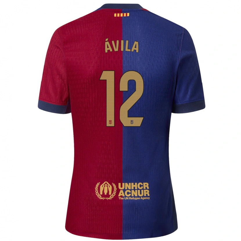 Danxen Niño Camiseta Dani Ávila #12 Azul Rojo 1ª Equipación 2024/25 La Camisa