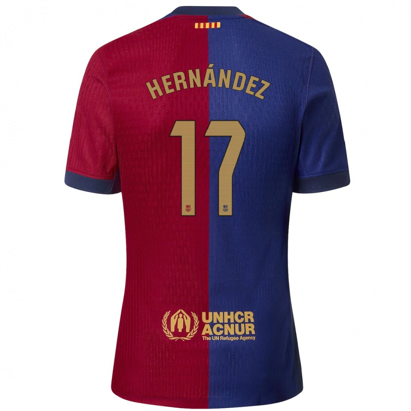 Danxen Niño Camiseta Juan Hernández #17 Azul Rojo 1ª Equipación 2024/25 La Camisa