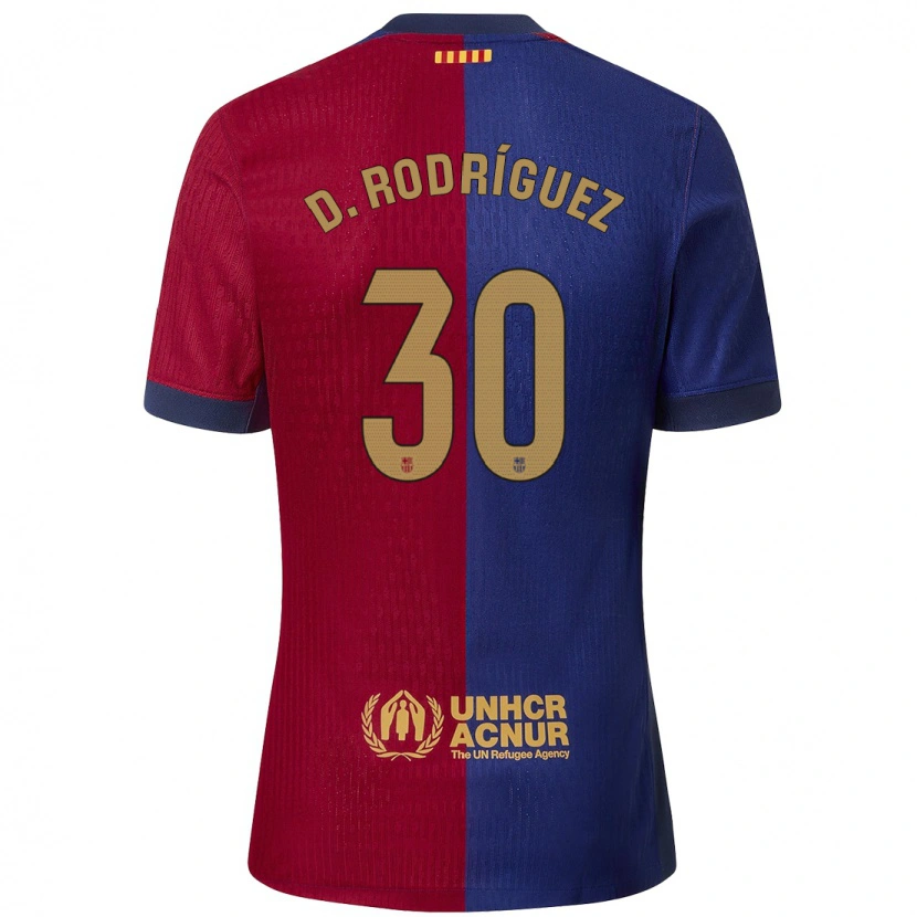 Danxen Niño Camiseta Dani Rodríguez #30 Azul Rojo 1ª Equipación 2024/25 La Camisa