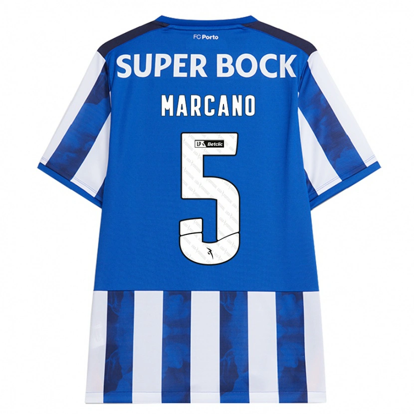 Danxen Niño Camiseta Iván Marcano #5 Azul Blanco 1ª Equipación 2024/25 La Camisa