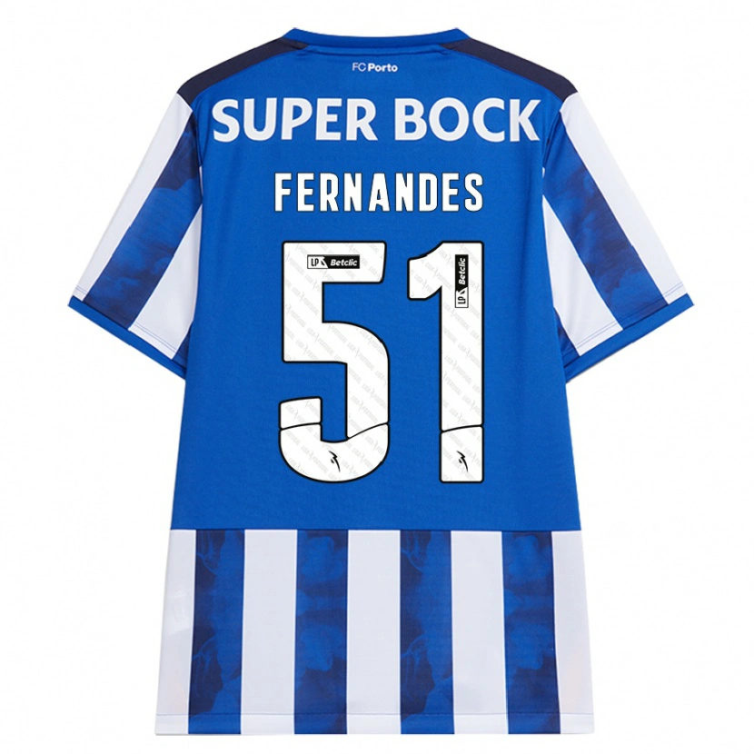 Danxen Niño Camiseta Diogo Fernandes #51 Azul Blanco 1ª Equipación 2024/25 La Camisa