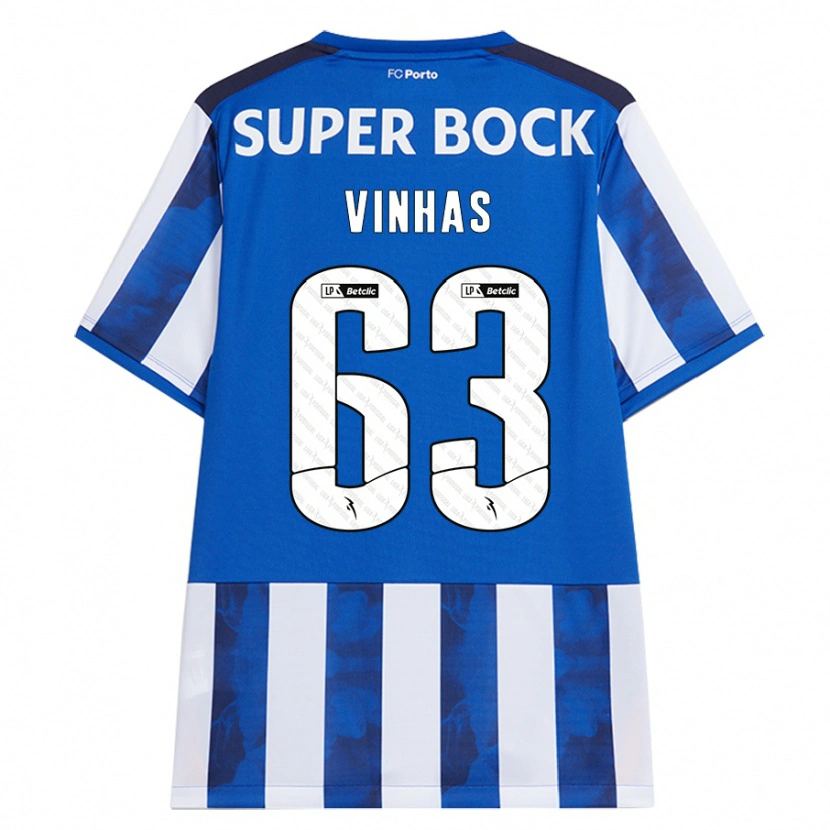 Danxen Niño Camiseta David Vinhas #63 Azul Blanco 1ª Equipación 2024/25 La Camisa