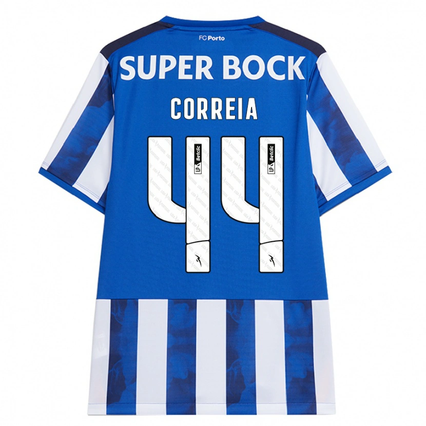 Danxen Niño Camiseta Romain Correia #44 Azul Blanco 1ª Equipación 2024/25 La Camisa