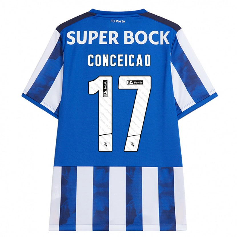 Danxen Niño Camiseta Rodrigo Conceicao #17 Azul Blanco 1ª Equipación 2024/25 La Camisa