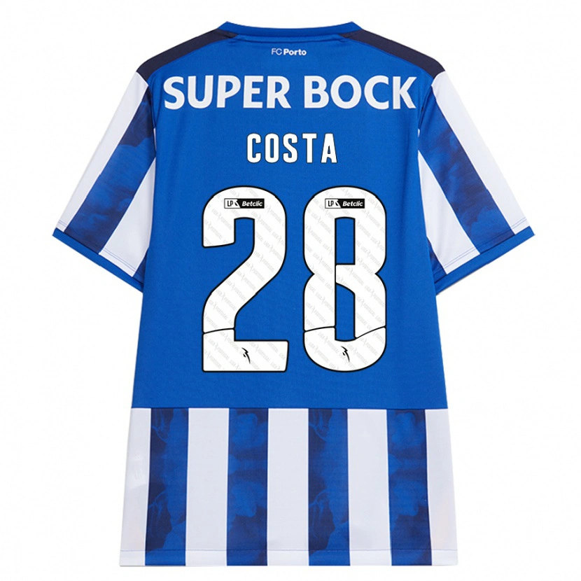 Danxen Niño Camiseta Bruno Costa #28 Azul Blanco 1ª Equipación 2024/25 La Camisa