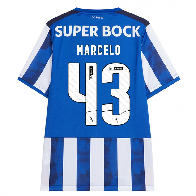 Danxen Niño Camiseta Joao Marcelo #43 Azul Blanco 1ª Equipación 2024/25 La Camisa