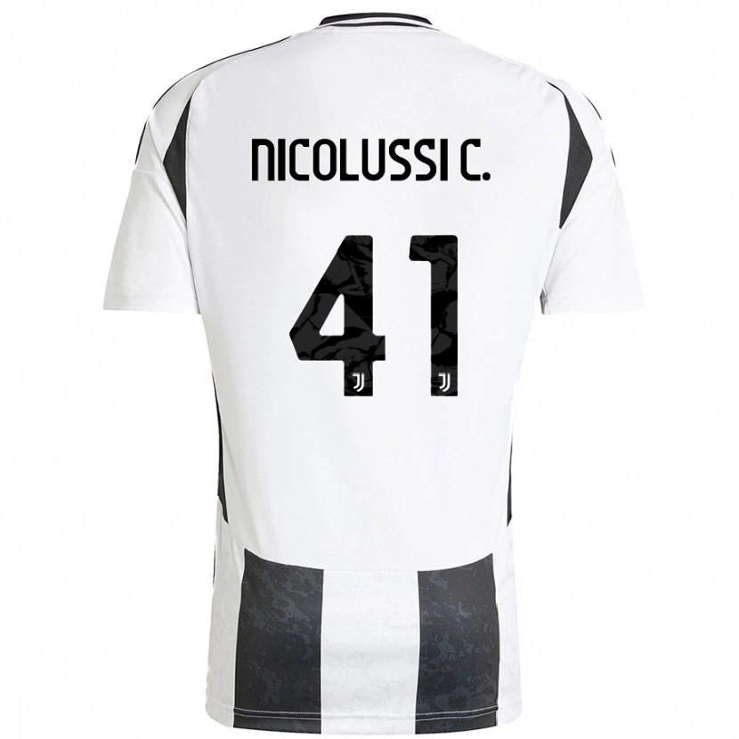 Danxen Niño Camiseta Hans Nicolussi Caviglia #41 Blanco Negro 1ª Equipación 2024/25 La Camisa