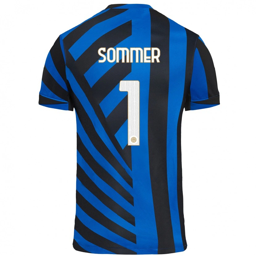 Danxen Niño Camiseta Yann Sommer #1 Azul Negro 1ª Equipación 2024/25 La Camisa