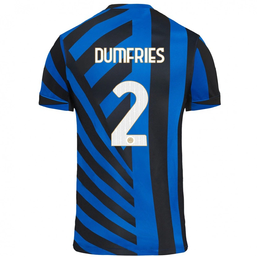 Danxen Niño Camiseta Denzel Dumfries #2 Azul Negro 1ª Equipación 2024/25 La Camisa