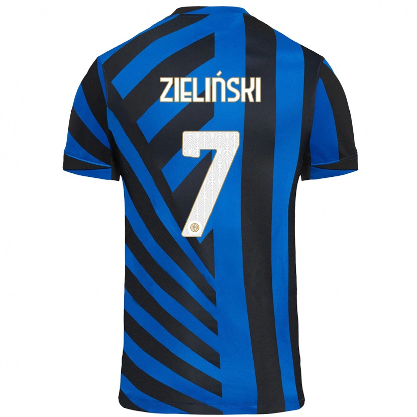 Danxen Niño Camiseta Piotr Zieliński #7 Azul Negro 1ª Equipación 2024/25 La Camisa