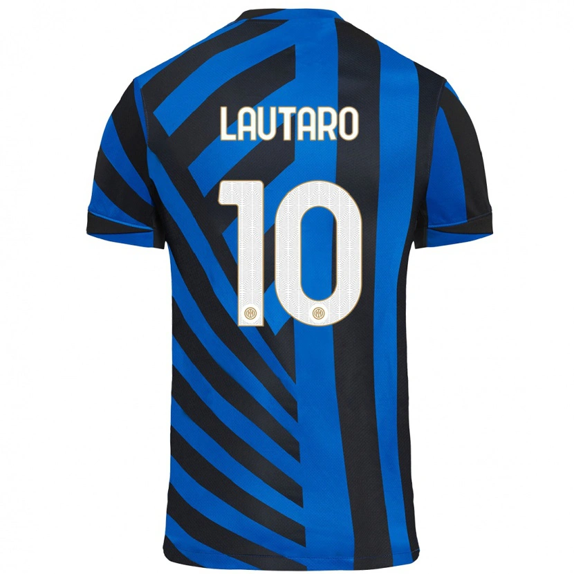 Danxen Niño Camiseta Lautaro Martínez #10 Azul Negro 1ª Equipación 2024/25 La Camisa