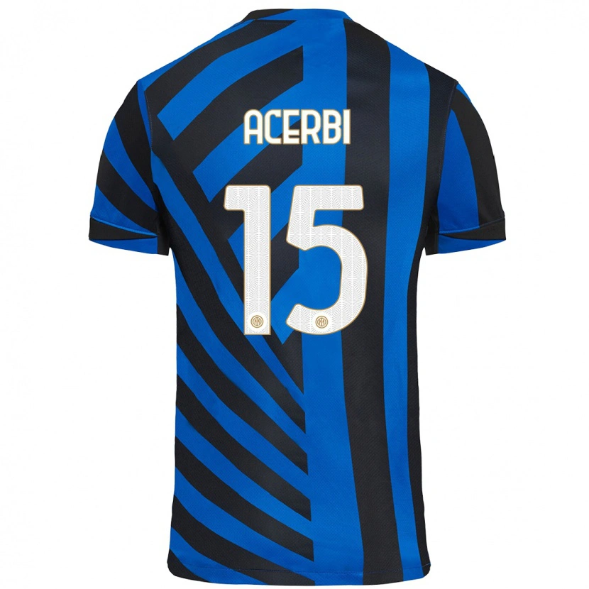 Danxen Niño Camiseta Francesco Acerbi #15 Azul Negro 1ª Equipación 2024/25 La Camisa