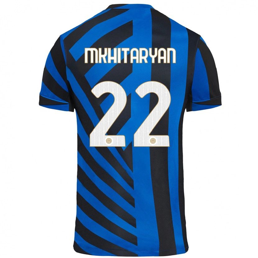 Danxen Niño Camiseta Henrikh Mkhitaryan #22 Azul Negro 1ª Equipación 2024/25 La Camisa