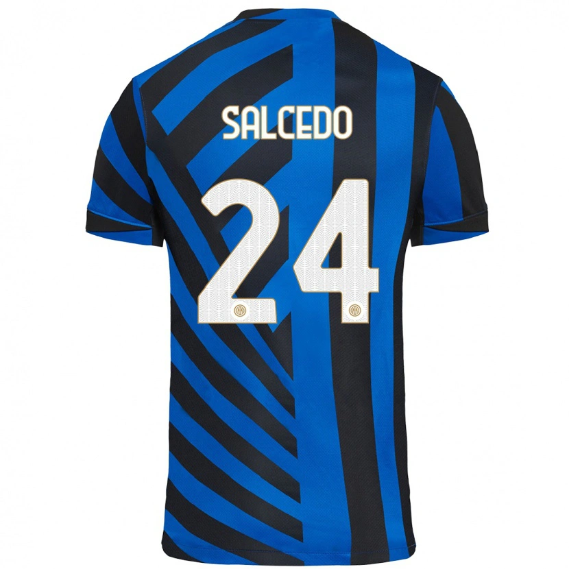 Danxen Niño Camiseta Eddie Salcedo #24 Azul Negro 1ª Equipación 2024/25 La Camisa