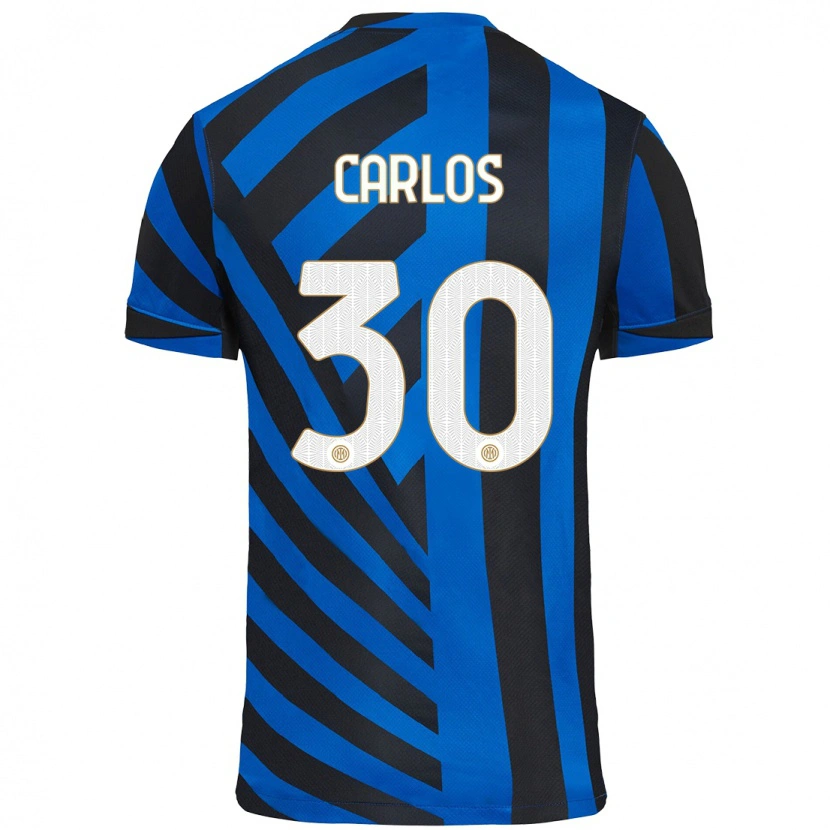 Danxen Niño Camiseta Carlos Augusto #30 Azul Negro 1ª Equipación 2024/25 La Camisa