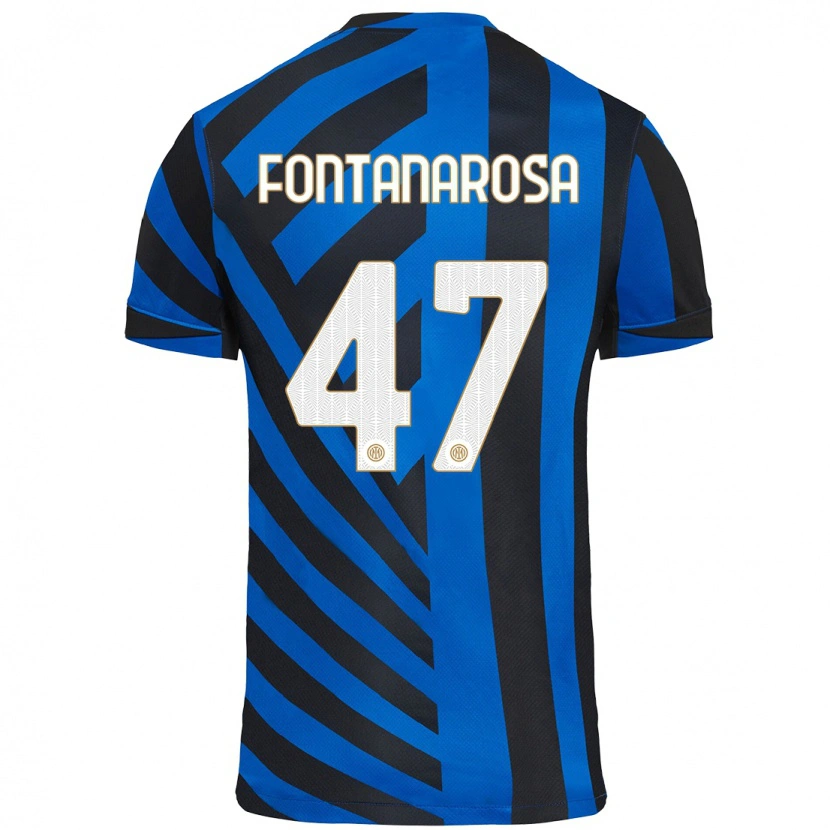 Danxen Niño Camiseta Alessandro Fontanarosa #47 Azul Negro 1ª Equipación 2024/25 La Camisa