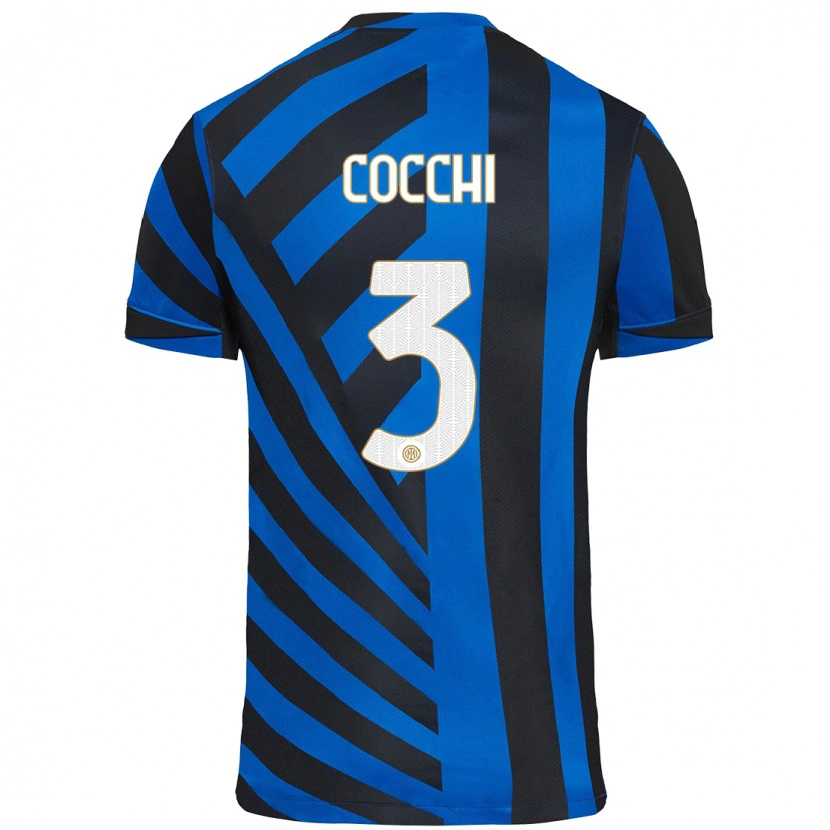 Danxen Niño Camiseta Matteo Cocchi #3 Azul Negro 1ª Equipación 2024/25 La Camisa