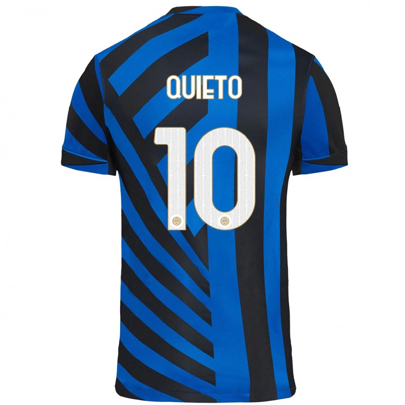 Danxen Niño Camiseta Daniele Quieto #10 Azul Negro 1ª Equipación 2024/25 La Camisa