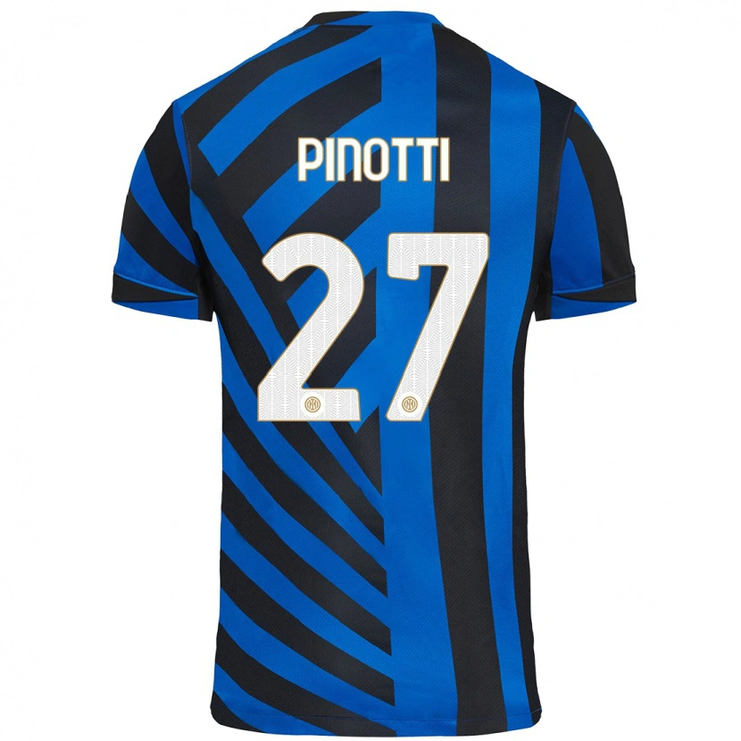 Danxen Niño Camiseta Manuel Pinotti #27 Azul Negro 1ª Equipación 2024/25 La Camisa