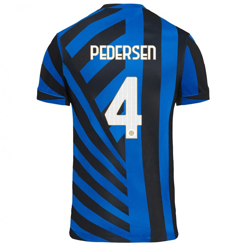 Danxen Niño Camiseta Sofie Junge Pedersen #4 Azul Negro 1ª Equipación 2024/25 La Camisa