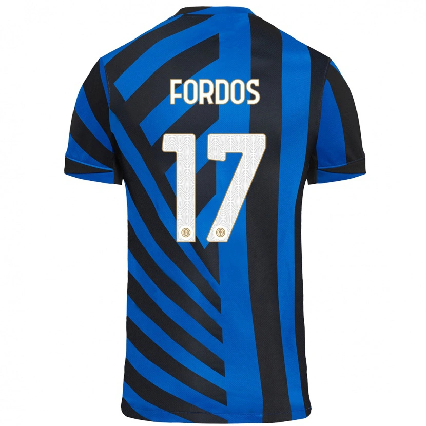 Danxen Niño Camiseta Beatrix Fördős #17 Azul Negro 1ª Equipación 2024/25 La Camisa