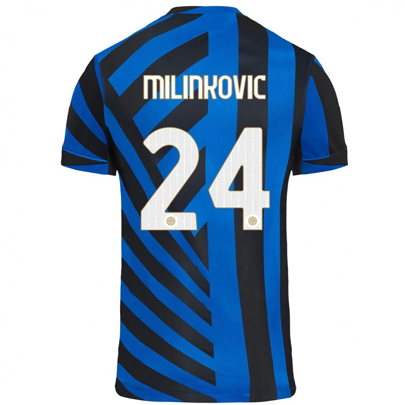 Danxen Niño Camiseta Marija Milinković #24 Azul Negro 1ª Equipación 2024/25 La Camisa