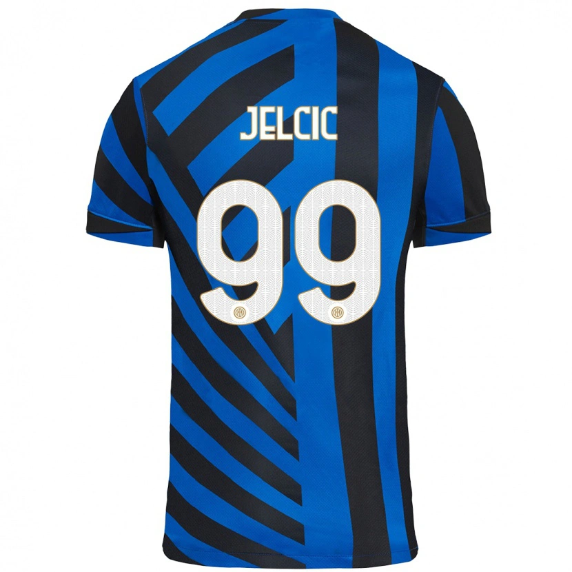 Danxen Niño Camiseta Maja Jelčić #99 Azul Negro 1ª Equipación 2024/25 La Camisa